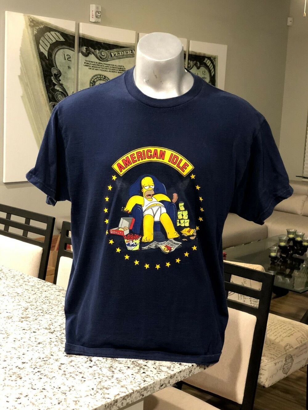 Homer Simpson American Idle Idol Parody Couch Potato T-Shirt Animated Sitcom XL